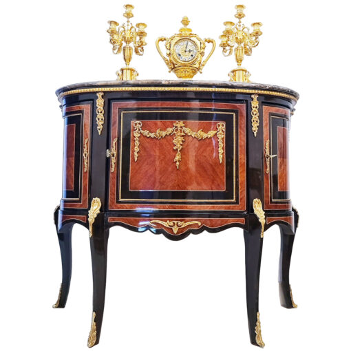 Đôn cỡ vừa phong cách Louis XV cẩn viền mạ vàng sáng bóng 0